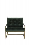 ARMCHAIR OLIVAGREEN VELVET GOLDEN FINISH FRAME - CHAIRS, STOOLS